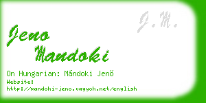 jeno mandoki business card